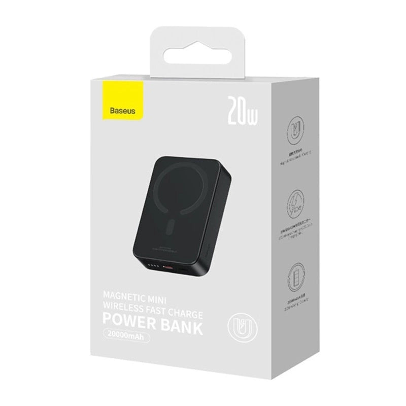 Powerbank Baseus Magnetic Mini 20000mAh, USB-C 20W MagSafe (sort)