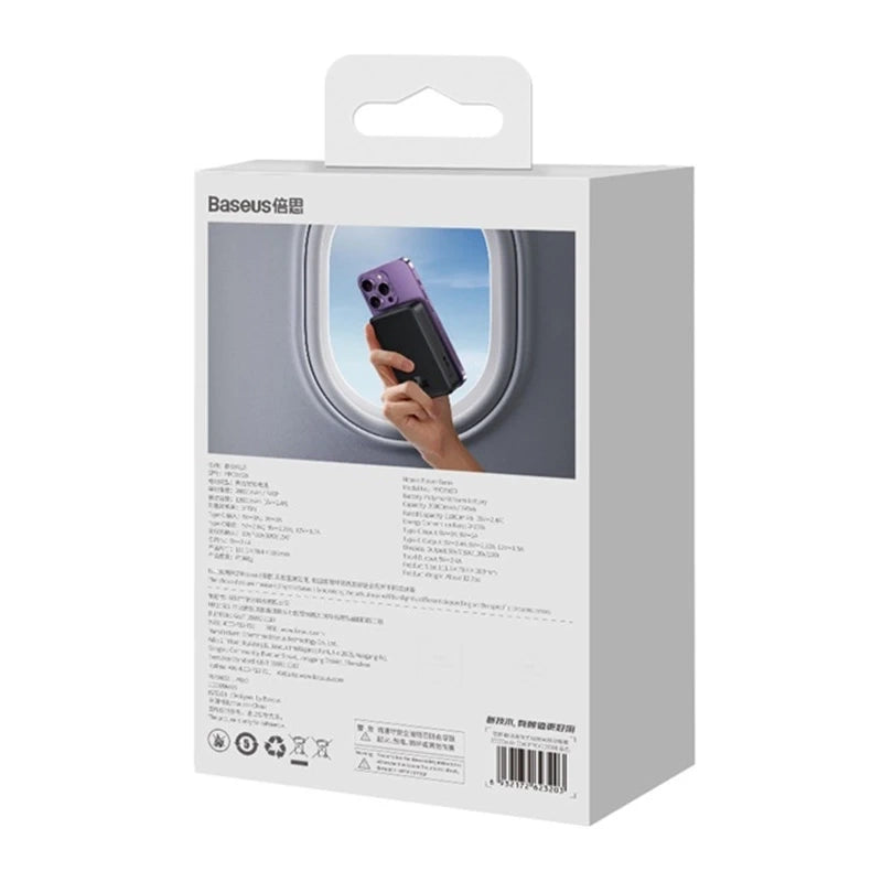Powerbank Baseus Magnetic Mini 20000mAh, USB-C 20W MagSafe (sort)