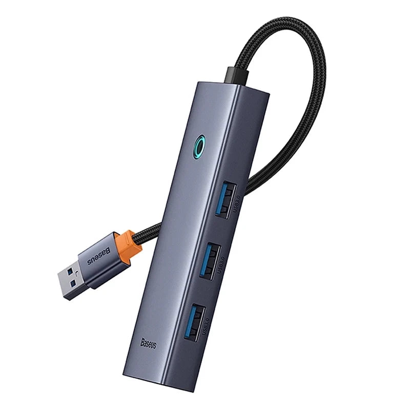 4in1 Hub Baseus UltraJoy USB-A til 4xUSB 3.0 (rumgrå)