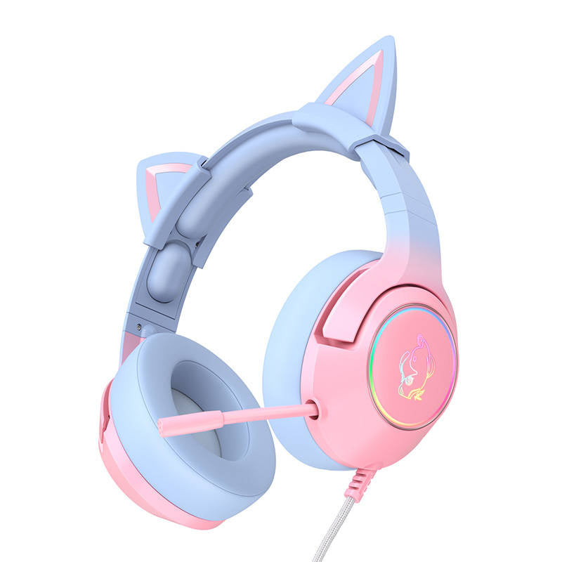 ONIKUMA K9 Pink og Blue Gaming Headphones