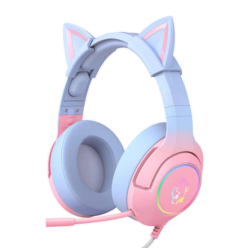 ONIKUMA K9 Pink og Blue Gaming Headphones