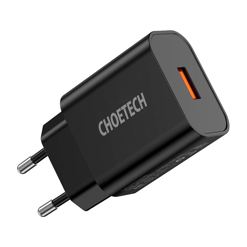 Wall Charger Choetech 18W USB-A (sort)
