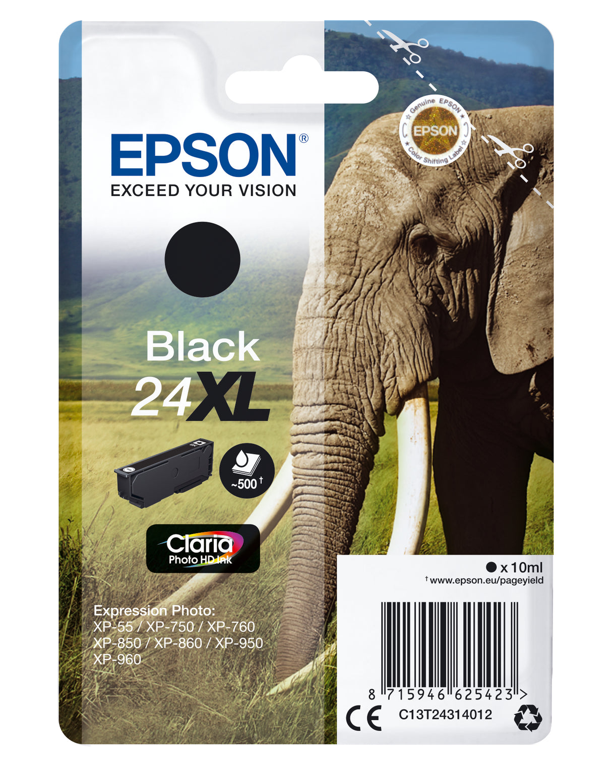 Epson Elephant C13T24314012 blækpatron 1 stk Original Højt (XL) udbytte Sort