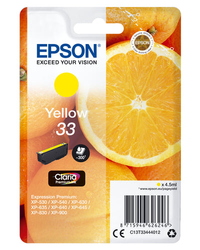 Epson 33 Gul 300 sider Blæk C13T33444012