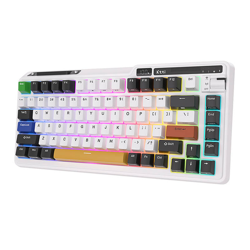 Trådløst mekanisk tastatur Royal Kludge KZZI K75 pro RGB, Moment Switch (sort og hvid)