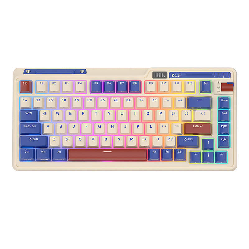 Trådløst mekanisk tastatur Royal Kludge KZZI K75 pro RGB, Moment Switch (retro blå)
