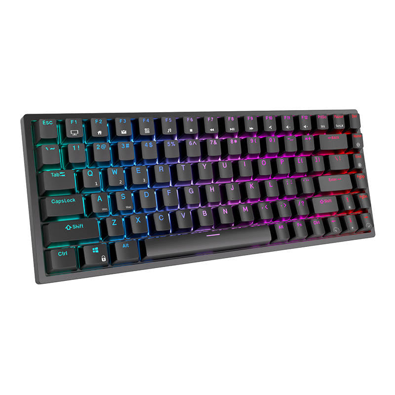 Trådløst mekanisk tastatur Royal Kludge RK84 RGB, Rød switch (sort)