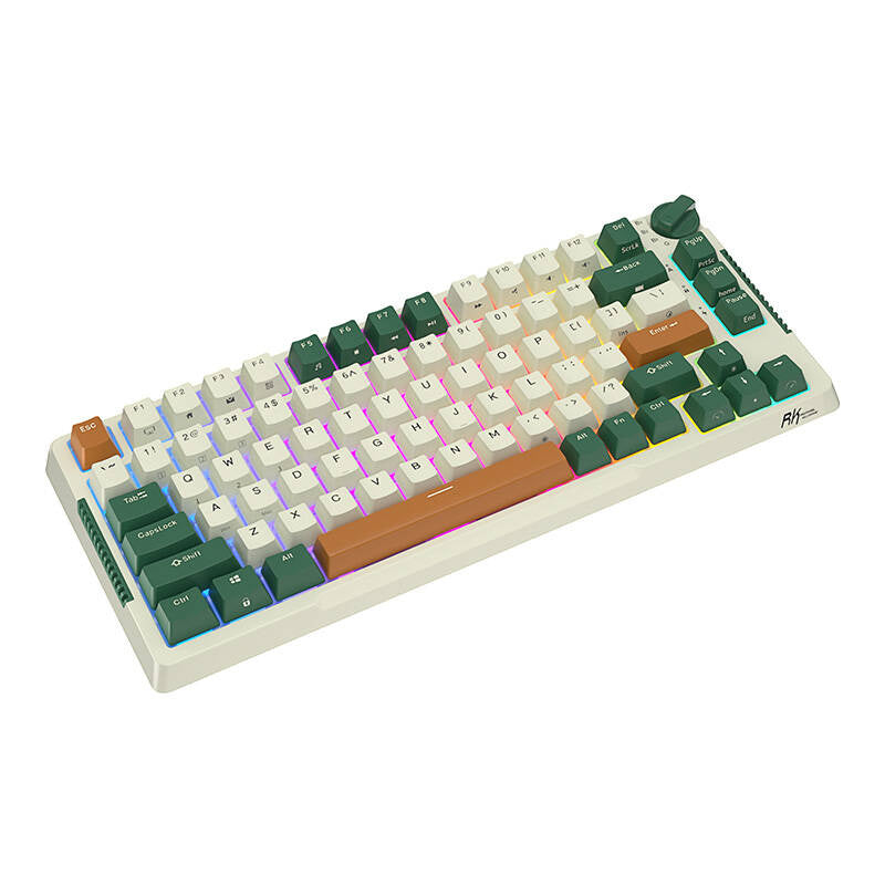 Trådløst mekanisk tastatur Royal Kludge RKH81 RGB, Sky cyan switch (grøn)