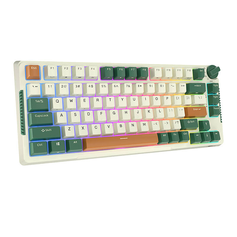 Trådløst mekanisk tastatur Royal Kludge RKH81 RGB, Sky cyan switch (grøn)