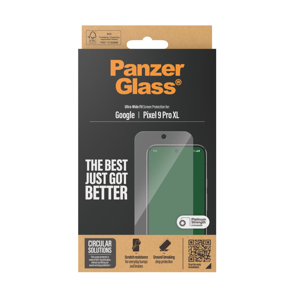 PanzerGlass ® Skærmbeskyttelse Google Pixel 9 Pro XL | Ultra-Wide Fit