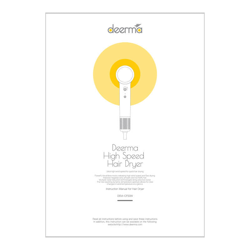 Hårtørrer Deerma DEM-CF50W (rosa)