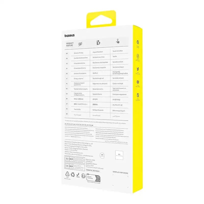 Beskyttelse af privatlivets fred af hærdet glas Baseus Diamond iPhone 15 Plus