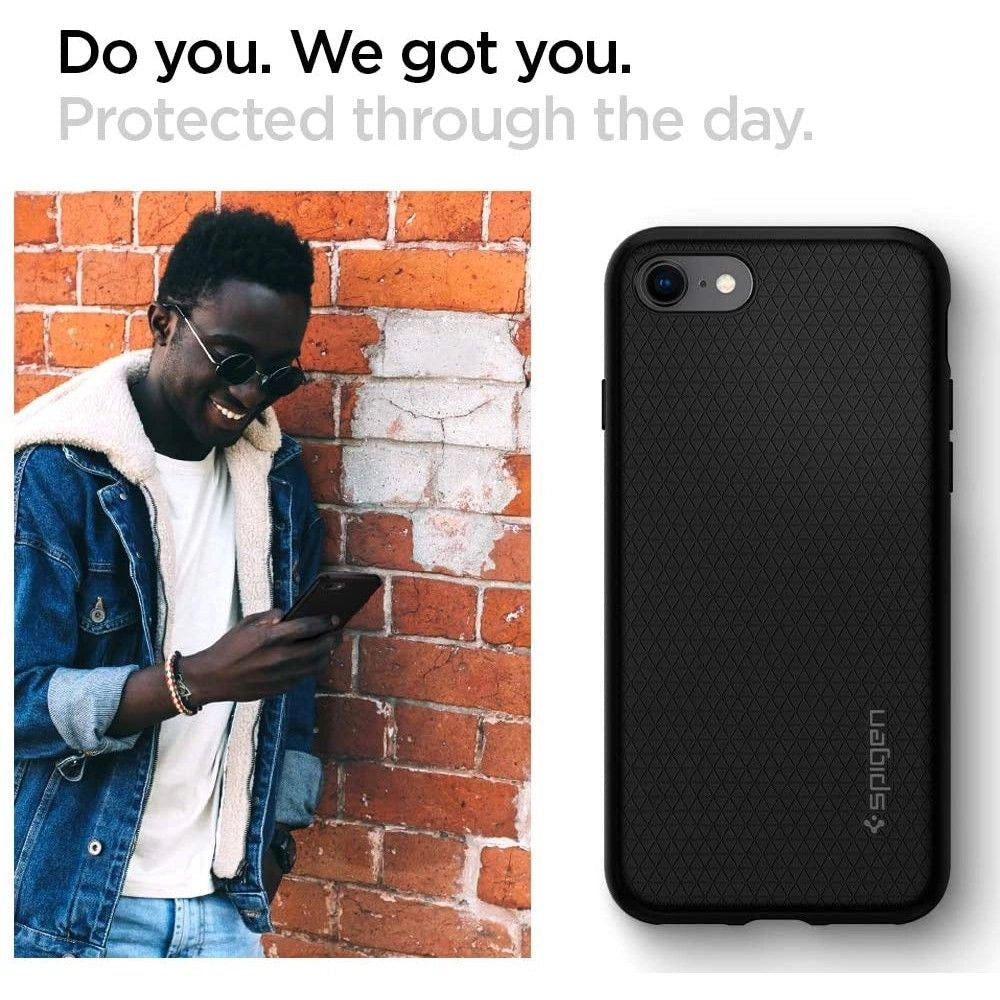 Spigen Liquid Air Case til iPhone 7 / 8 / SE 2020 / SE 2022 - sort