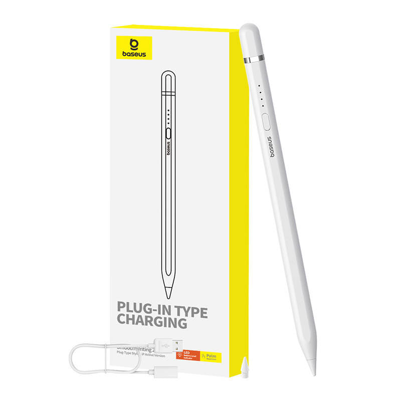 Active stylus Baseus Smooth Writing Series med plug-in opladning, lyn (hvid)