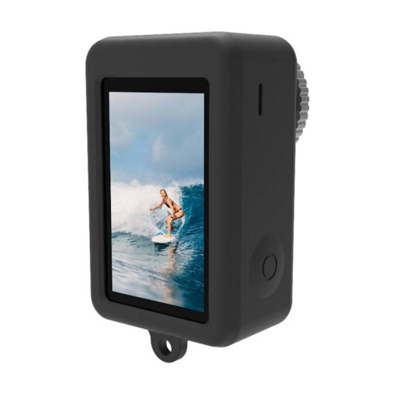 Silikon Puluz- kuffert til DJI Osmo Action 3 / 4 / 5 Pro med linseomslag (sort)