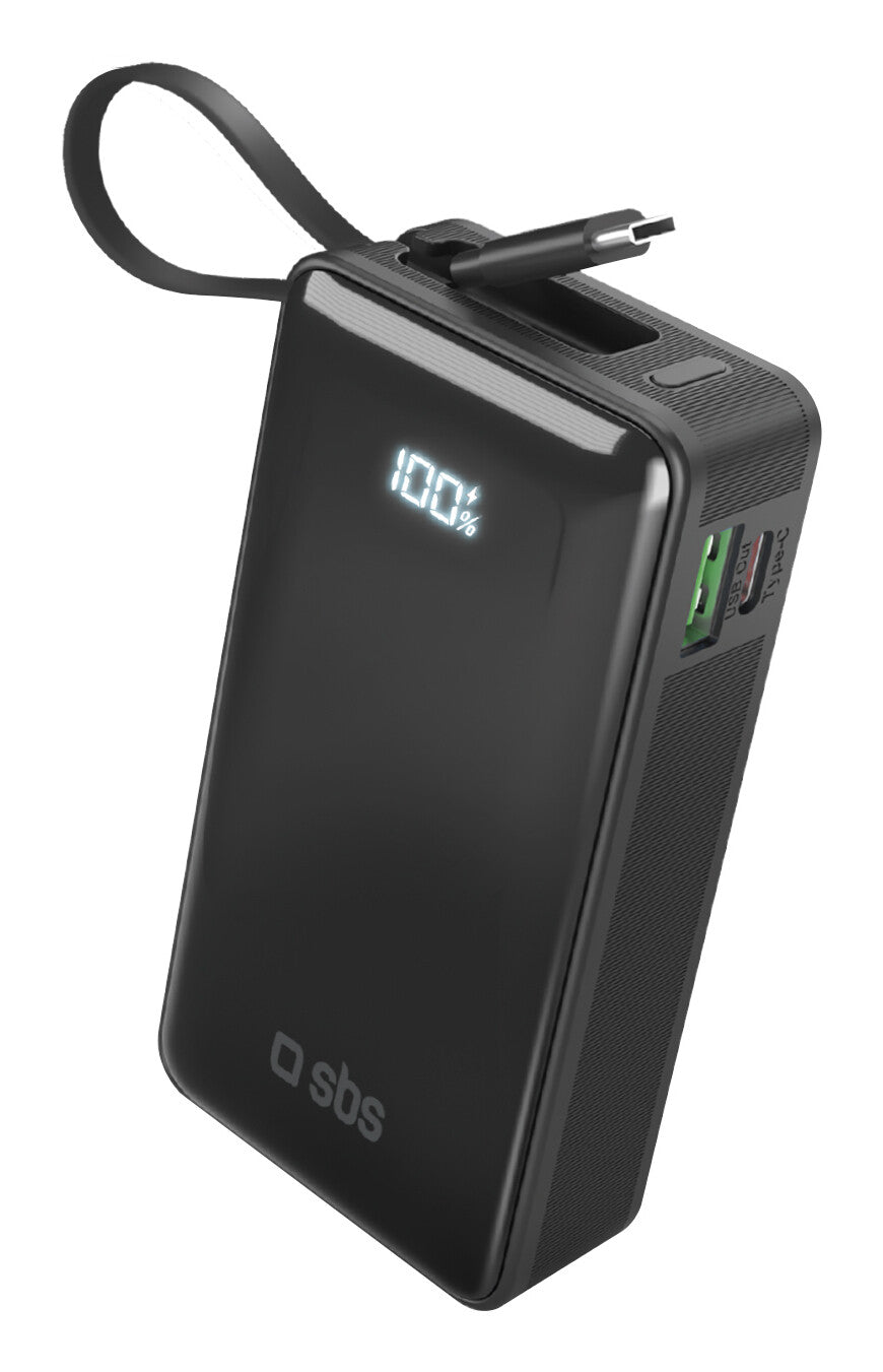 SBS TTBB10000LCDTCPD20K powerbank Lithium-Ion (Li-Ion) 10000 mAh Sort