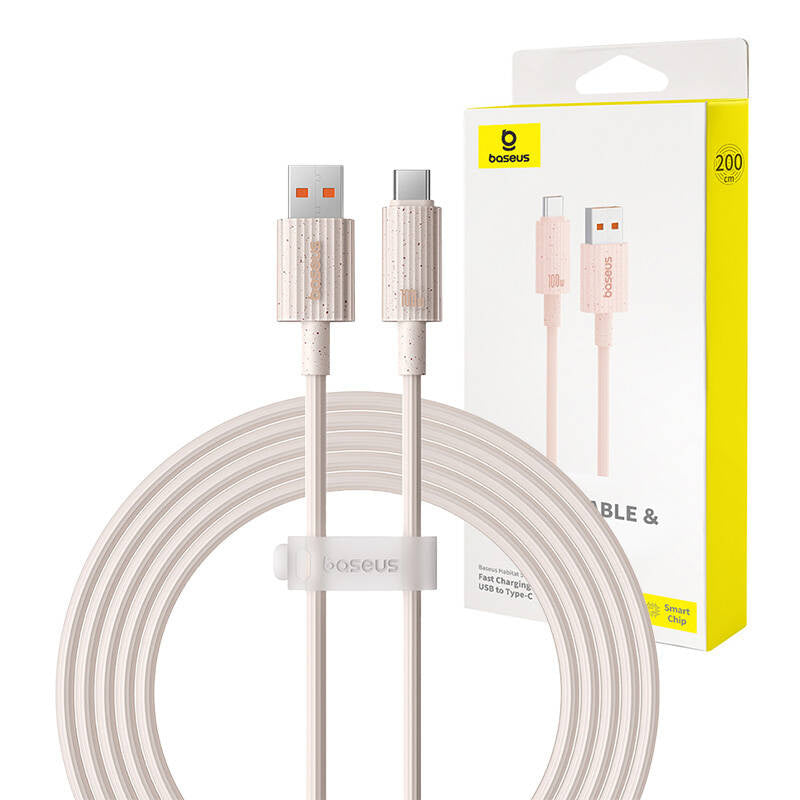 Hurtig opladning kabel Baseus USB til USB-C Habitat Series 2m 100W (rosa)