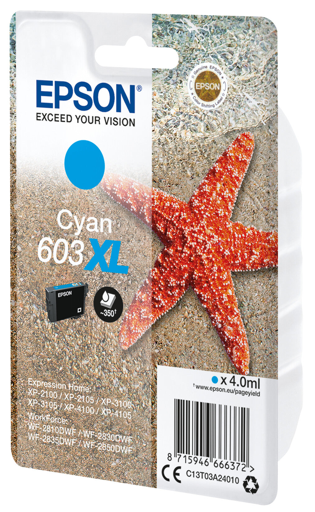 Epson C13T03A24010 blækpatron 1 stk Original Højt (XL) udbytte Blå