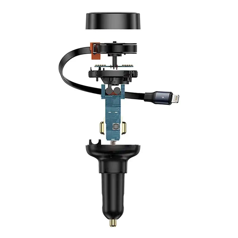 Biloplader Baseus Enjoyment Pro med lynkabel + USB-C, 55W (sort)