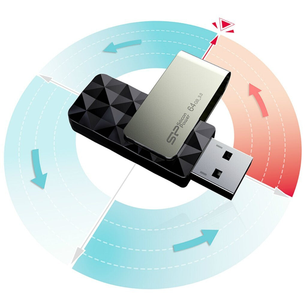 Silicon Power Blaze B30 USB-nøgle 64 GB USB Type-A 3.2 Gen 1 (3.1 Gen 1) Sort