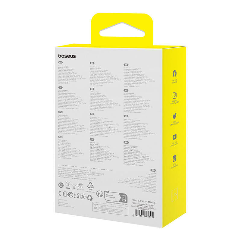 Powerbank Baseus Magnetic Mini 10000mAh, USB-C 30W MagSafe (blå)