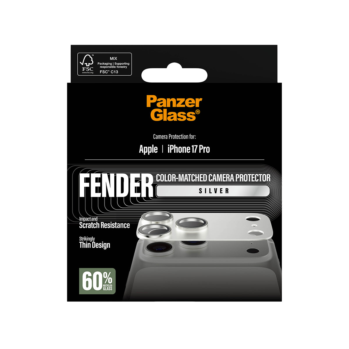 FENDER Camera Protector Silver iPhone 17 Pro