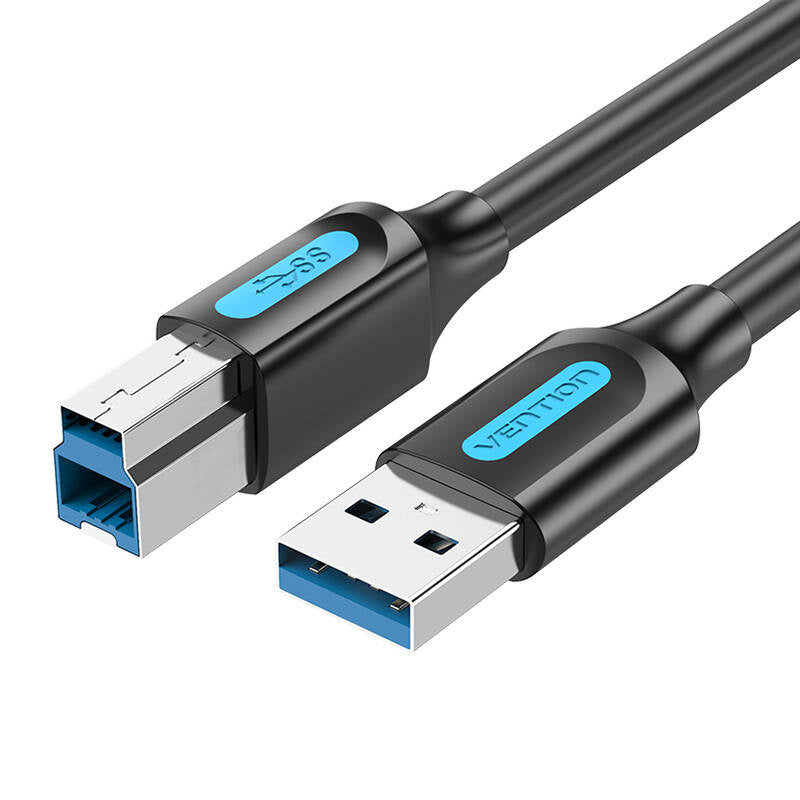 USB 3.0 A til B print kabel Vention COOBI 2A 3m sort PVC