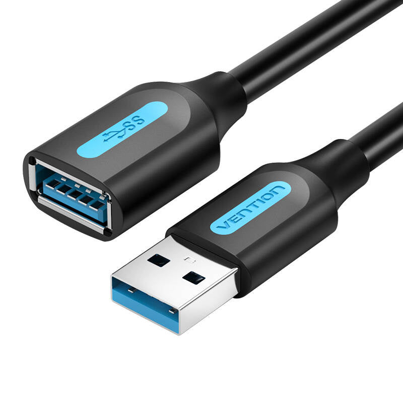 Udvidelseskabel USB 3.0 mand til kvinde Vention CBHBH 2m sort