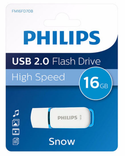 Philips FM16FD70B USB-nøgle 16 GB USB Type-A 2.0 Blå, Hvid