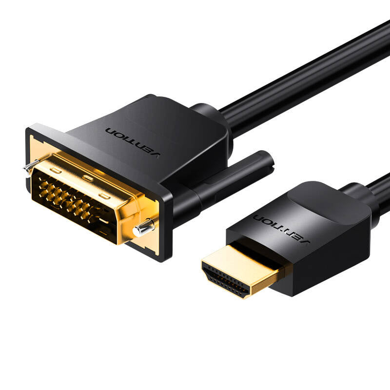 Kabel HDMI til DVI (24+1) Vention ABFBI 3m, 4K 60Hz/ 1080P 60Hz (Czarny)