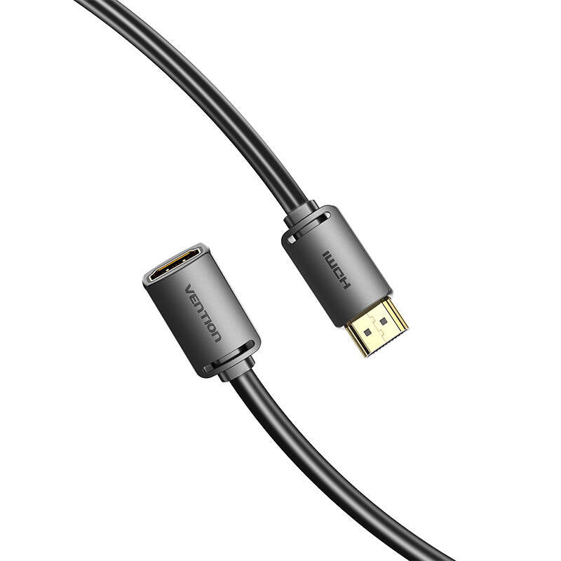HDMI 2.0 Mand til HDMI 2.0 Kvindelig udvidelseskabel Vention AHCBH 2m, 4K 60Hz, (Sort)