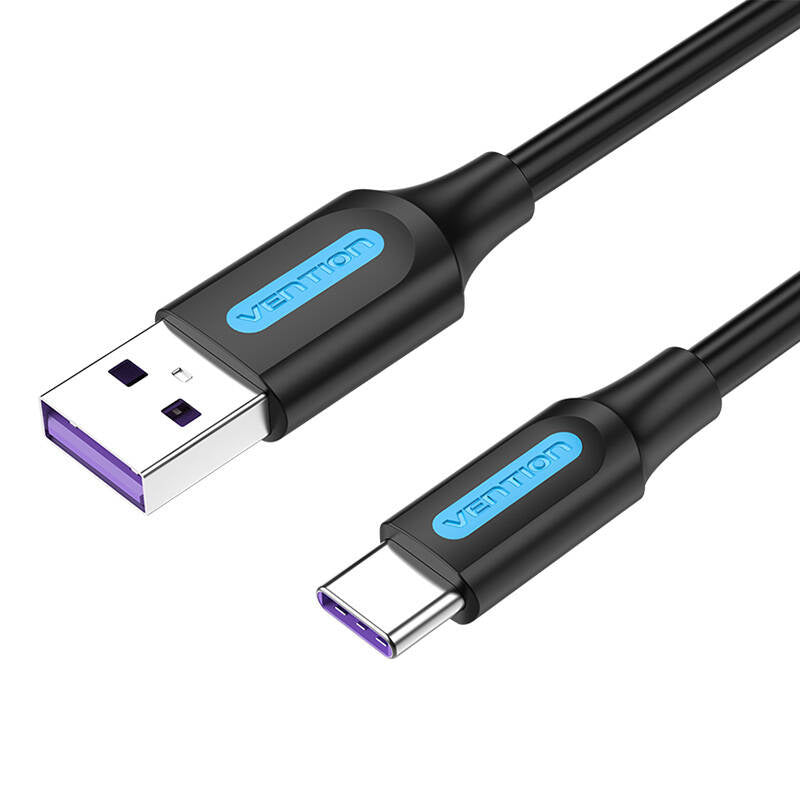 USB 2.0 A til USB-C kabel Vention CORBI 5A 3m sort PVC