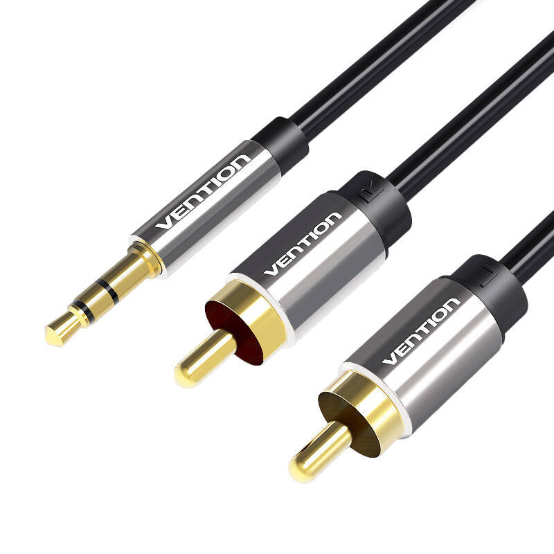 Kabel Audio 3,5 mm til 2x RCA Vention BCFBI 3m sort