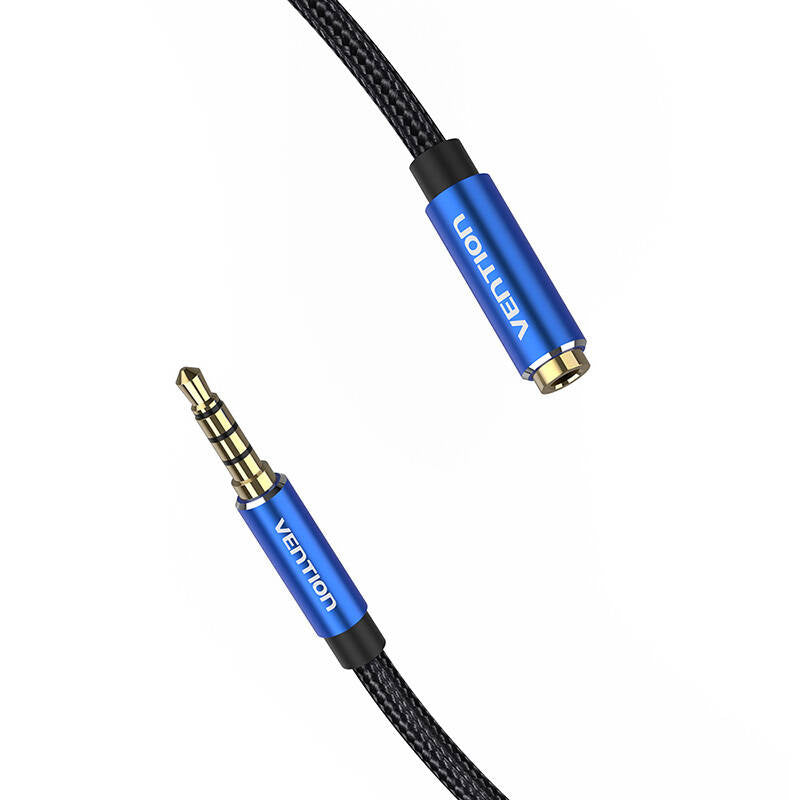 Audio kabel TRRS 3,5 mm mandlig til 3,5 mm kvindelig Vention BHCLJ 5 m blå