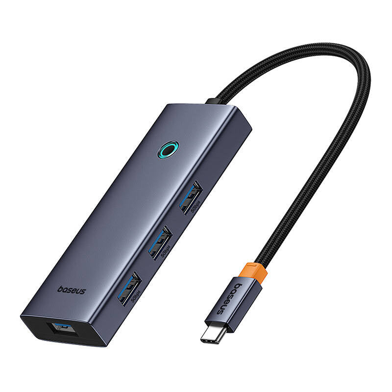 5 Hubin1 Baseus UltraJoy 5-Port (4xUSB 3.0, PD) grå