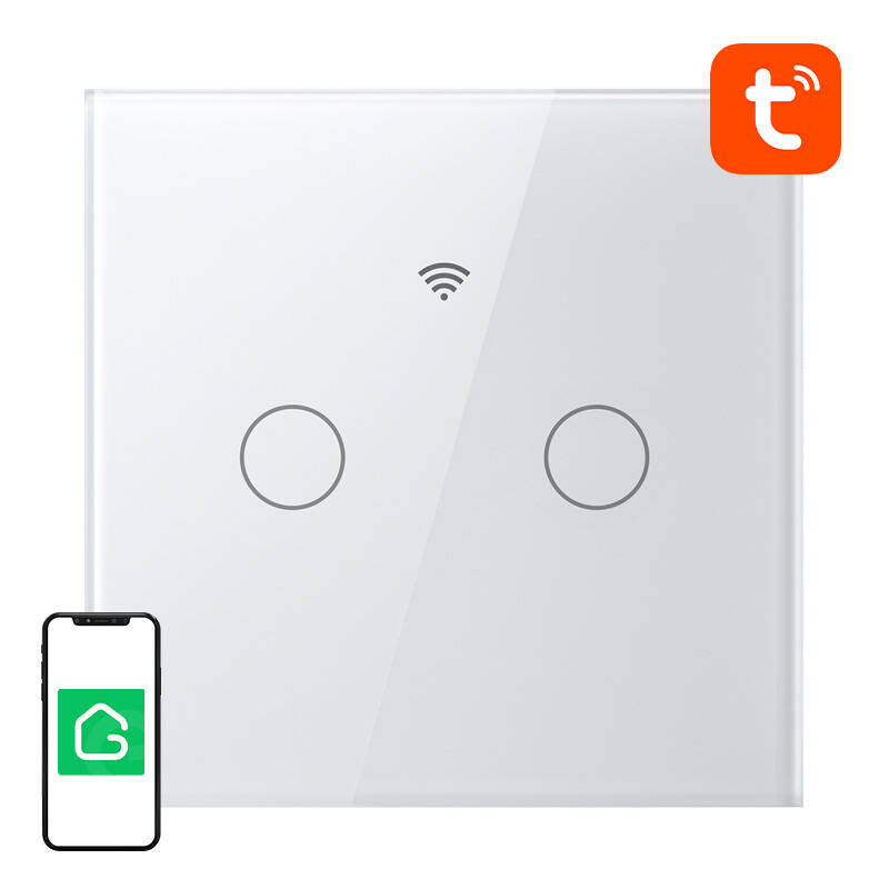 Smart Touch WiFi Light Switch Gosund SLS2 (valgfrit N, Dual) Tuya