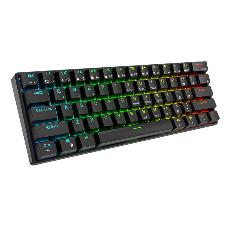 Mekanisk tastatur Royal Kludge RK61 RGB, rød stik (sort)