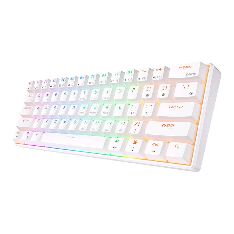 Mekanisk tastatur Royal Kludge RK61 RGB, rød stik (hvid)