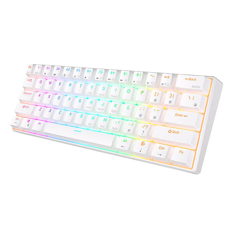 Mekanisk tastatur Royal Kludge RK61 RGB, brun stik (hvid)