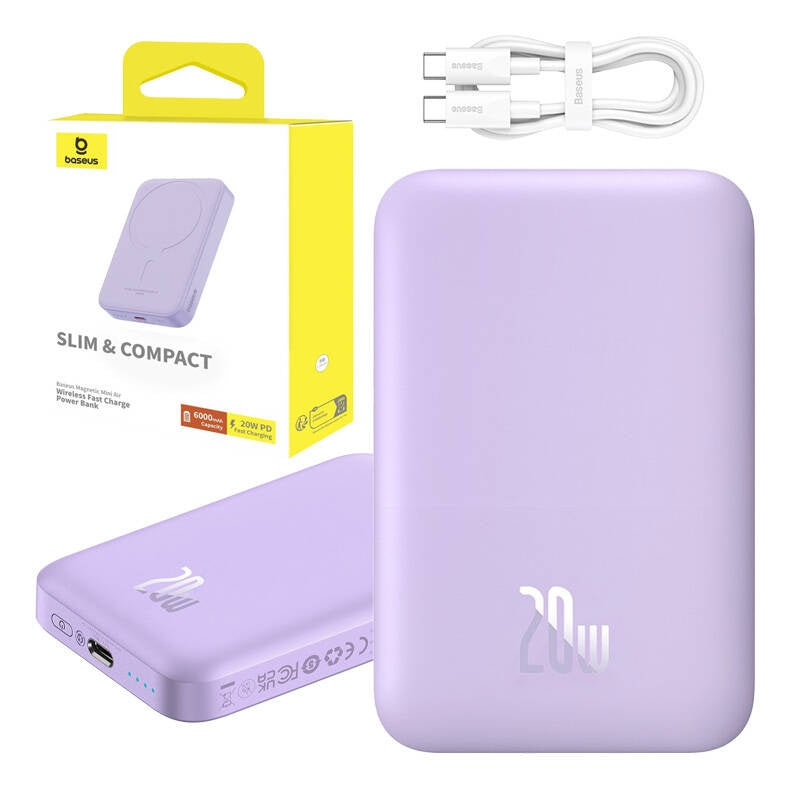 Powerbank mini Baseus 6000 mAh 20W (lila)