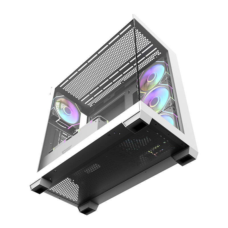 Computercase Darkflash DS900 (hvid) + 7 ARGB-ventilatorer