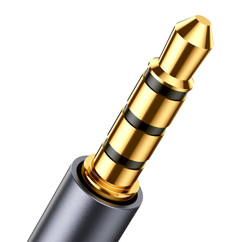 Joyroom SY-A09 AUX forlænget kabel 3,5 mm mini jack kvinde til 3,5 mm mini jack mand, flettet, 1,2 m (sort)