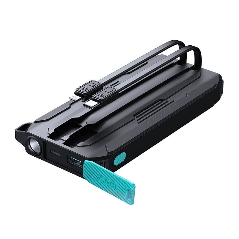 Powerbank Joyroom JR-L017 10000mAh, 22.5W, med Lightning + USB-C kabel (sort)