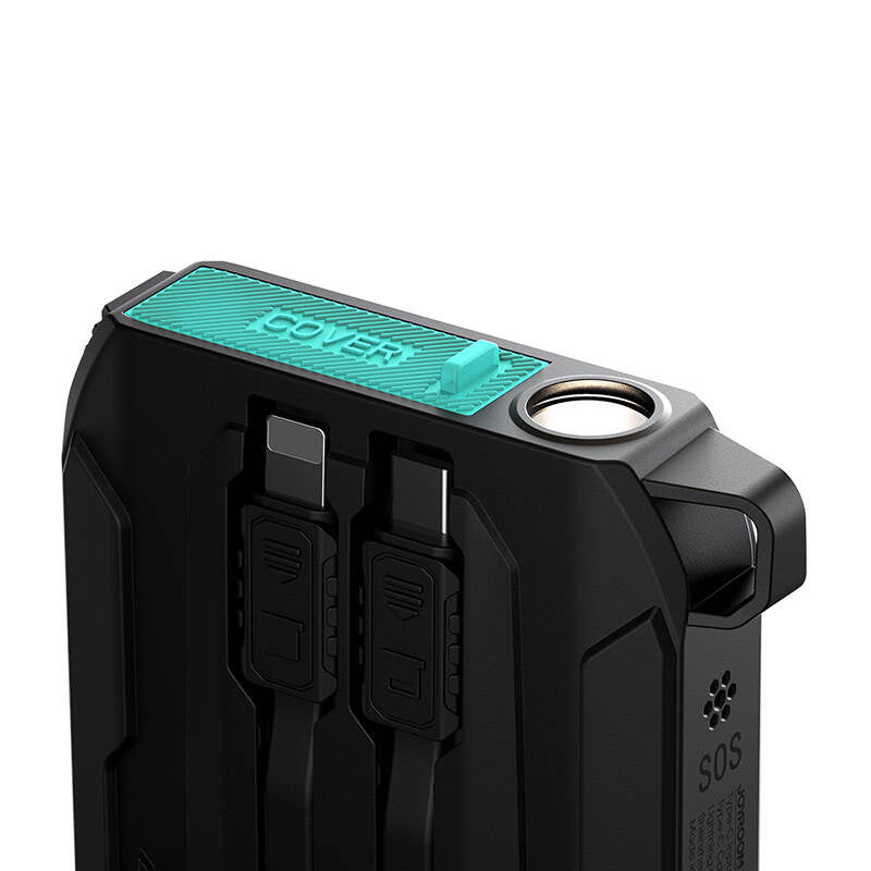 Powerbank Joyroom JR-L017 10000mAh, 22.5W, med Lightning + USB-C kabel (sort)