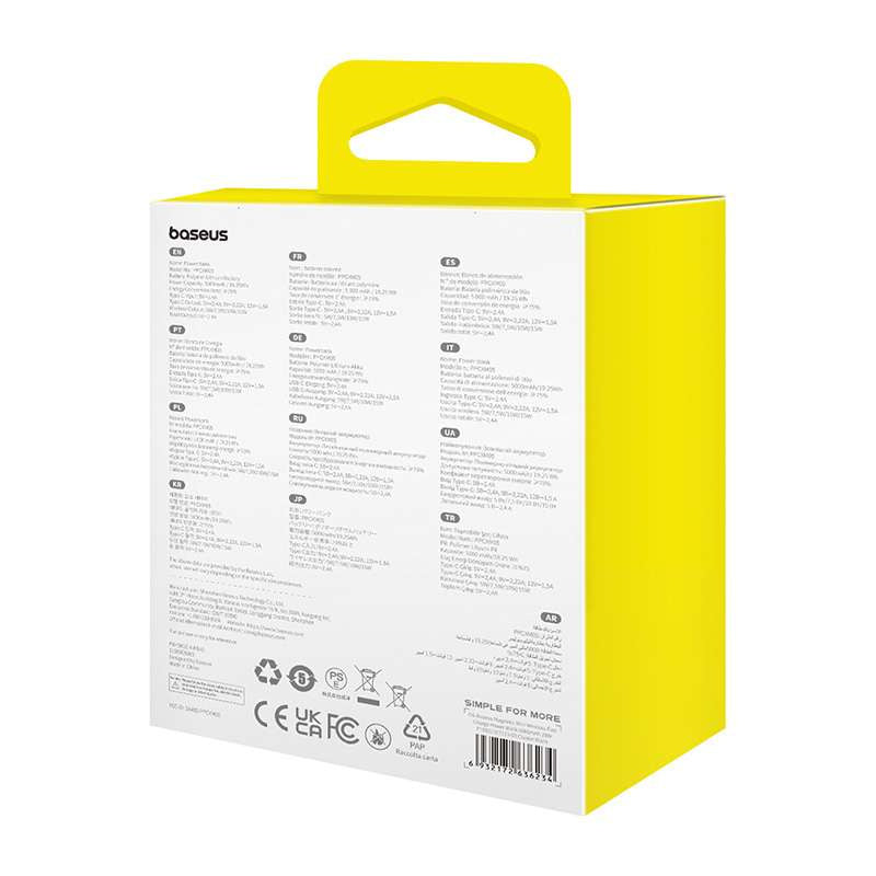 Magnetisk Mini Powerbank Baseus 5000mAh, USB-C 20W (sort)