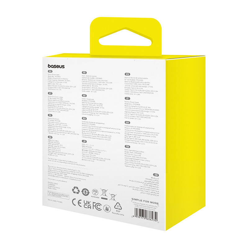 Magnetisk Mini Powerbank Baseus 5000mAh, USB-C 20W (sort)