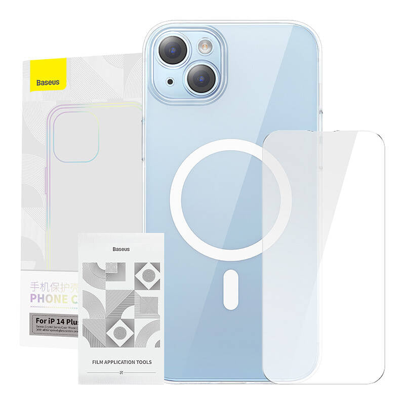 Baseus Crystal Series Magnetisk Case til iPhone 14 Plus + hærdet glas