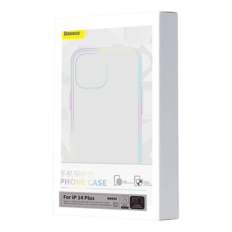 Baseus Crystal Series Magnetisk Case til iPhone 14 Plus + hærdet glas