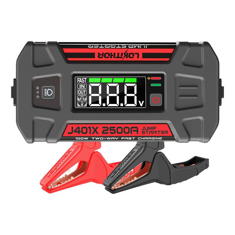 Lokithor J401X Jump Starter / Booster 2500A + Powerbank 20000mAh + lommelygte 4-i-1-enhed, der arbejder i -40 ° C