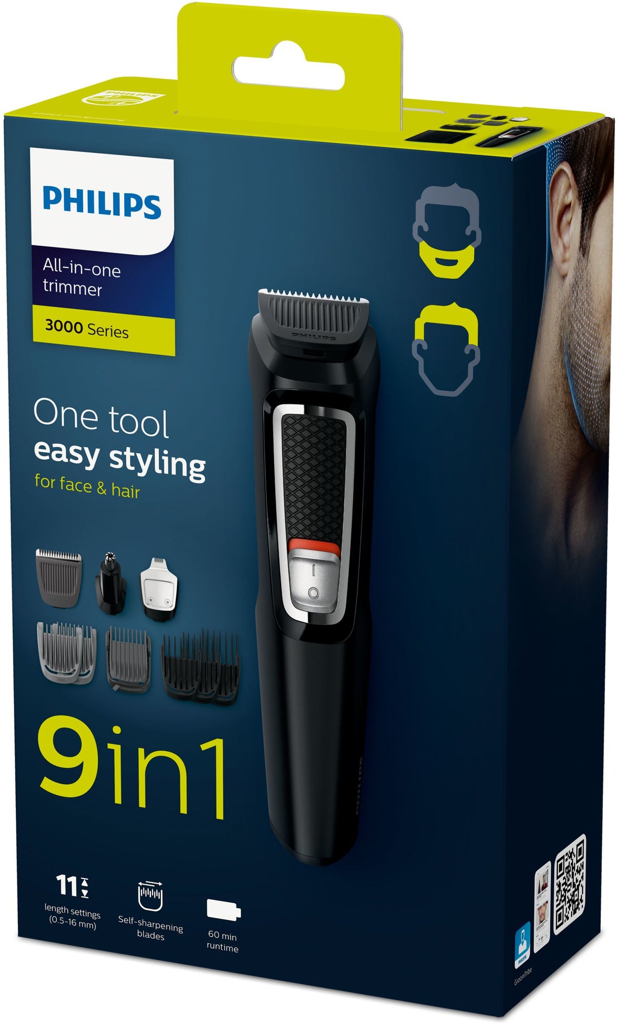 Philips MULTIGROOM Series 3000 9-i-1 med 9 redskaber, ansigt og hår